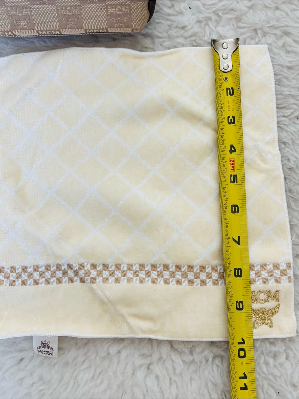 MCM Set of 2 Leather/Canvas Logo Cosmetic Pouch & Hand Towel Set